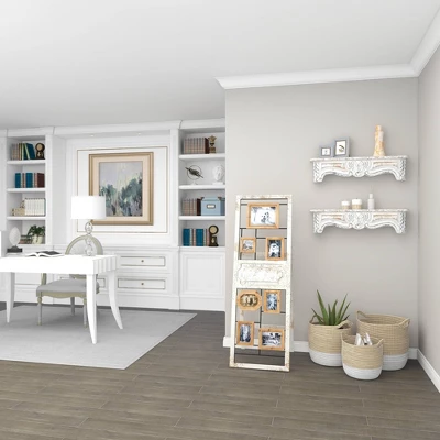 Wood 6 Slot Wall Photo Frame With Floor Stand Brown - Olivia & May 6 Wood 6 Slot Wall Photo Frame With Floor Stand Brown - Olivia & May - Image 4