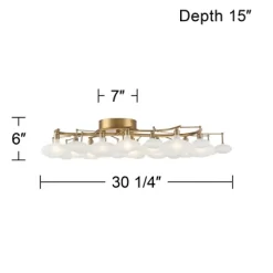 Possini Euro Design Lilypad Modern Ceiling Light Semi Flush Mount Fixture 30 1/4" Wide Warm Brass 12-Light Frosted Glass Shade For Bedroom Living Room 17 Possini Euro Design Lilypad Modern Ceiling Light Semi Flush Mount Fixture 30 1/4" Wide Warm Brass 12-Light Frosted Glass Shade For Bedroom Living Room -Safavieh Store GUEST a233a009 bd72 44f5 9f48 3c2effe14b0b