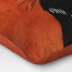 Fierce Cat Applique Cotton Velvet Square Halloween Throw Pillow - Threshold™ -Safavieh Store GUEST a42b8619 8be8 49c8 b26e d8937eea5670