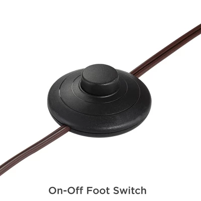 Franklin Iron Works Rustic Farmhouse Arc Floor Lamp With USB Port 60" Tall Bronze Downbridge Faux Leather Empire Shade For Living Room Reading Bedroom 6 Franklin Iron Works Rustic Farmhouse Arc Floor Lamp With USB Port 60" Tall Bronze Downbridge Faux Leather Empire Shade For Living Room Reading Bedroom - Image 4