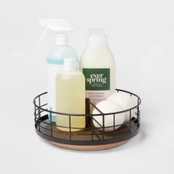 Divided Turntable Black Wire With Natural Wood - Brightroom™ -Safavieh Store GUEST aa83c3b1 19ba 41dd ba5d e1b86512a437