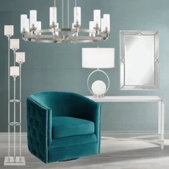 Possini Euro Design Athena Modern Floor Lamp 72" Tall Brushed Nickel 4 Light Tree Clear Outer Opal Inner Double Glass Shade For Living Room Bedroom -Safavieh Store GUEST ac0a6ad2 0b11 4658 8bae 6025b179c160