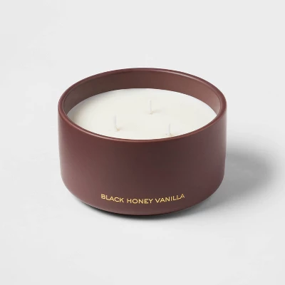 15oz Ceramic Jar 3-Wick Black Honey Vanilla Candle Plum Purple - Threshold™ 3 15oz Ceramic Jar 3-Wick Black Honey Vanilla Candle Plum Purple - Threshold™ - Image 2