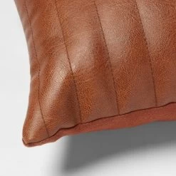 Lumbar Faux Leather Channel Stitch Decorative Throw Pillow - Threshold™ -Safavieh Store GUEST b1248bcb 60a2 4ec2 9554 09261e433ec5