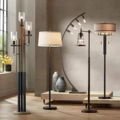 Franklin Iron Works Arcos Industrial Arc Floor Lamp 71" Tall Bronze Brown Metal Dimmable LED Decor For Living Room Reading Bedroom Office House Home -Safavieh Store GUEST b2ce523a cd3e 42cd bc40 02728be26e03