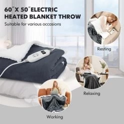 Tangkula 50" X 60" Heated Electric Reversible Fleece Blanket Blanket Throw W/ 10 Heat Levels, 9 Hours Auto Shut-Off, Overheat Protection Gray 19 Tangkula 50" X 60" Heated Electric Reversible Fleece Blanket Blanket Throw W/ 10 Heat Levels, 9 Hours Auto Shut-Off, Overheat Protection Gray -Safavieh Store GUEST bba9b90e d696 4c1e 93cf fcca11db97cd
