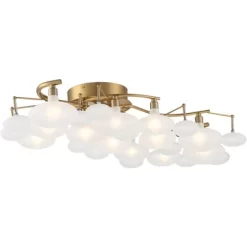 Possini Euro Design Lilypad Modern Ceiling Light Semi Flush Mount Fixture 30 1/4" Wide Warm Brass 12-Light Frosted Glass Shade For Bedroom Living Room 14 Possini Euro Design Lilypad Modern Ceiling Light Semi Flush Mount Fixture 30 1/4" Wide Warm Brass 12-Light Frosted Glass Shade For Bedroom Living Room -Safavieh Store GUEST bc64b39a 2843 4a68 b9d6 625259c5adb7
