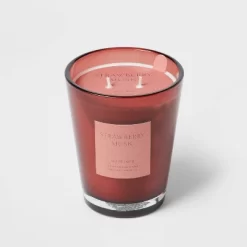 Colored Vase Glass With Dustcover Strawberry Musk Candle Red - Threshold™ -Safavieh Store GUEST bff6ffbf c36a 4e82 a556 ba31fee10532