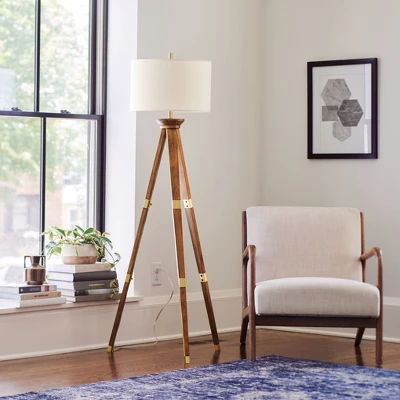 Oak Wood Tripod Floor Lamp Dark Brown - Threshold™ 8 Oak Wood Tripod Floor Lamp Dark Brown - Threshold™ - Image 6