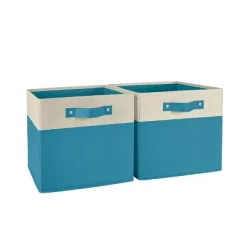 2pc Kids' 10.5" Two-Toned Folding Storage Bin Set - RiverRidge Home -Safavieh Store GUEST c40a94f3 f12a 4807 9171 c1cb37f86683