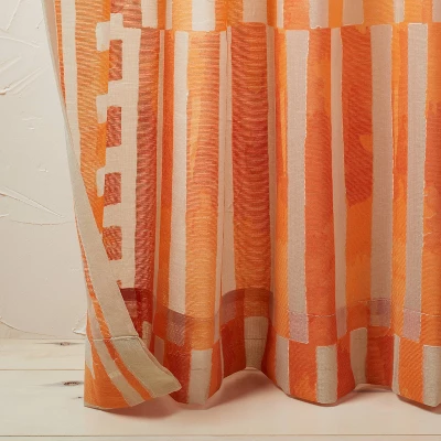 1pc Sheer Ophelia Printed Burnout Window Curtain Panel Orange - Opalhouse™ Designed With Jungalow™ 4 1pc Sheer Ophelia Printed Burnout Window Curtain Panel Orange - Opalhouse™ Designed With Jungalow™ - Image 2