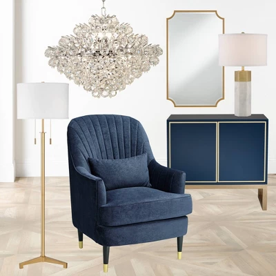 Possini Euro Design Encino Modern Tripod Floor Lamp Standing 60" Tall Brass Gold Metal Off White Fabric Drum Shade For Living Room Bedroom Office Home 9 Possini Euro Design Encino Modern Tripod Floor Lamp Standing 60" Tall Brass Gold Metal Off White Fabric Drum Shade For Living Room Bedroom Office Home - Image 7