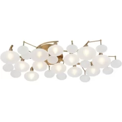 Possini Euro Design Lilypad Modern Ceiling Light Semi Flush Mount Fixture 30 1/4" Wide Warm Brass 12-Light Frosted Glass Shade For Bedroom Living Room 15 Possini Euro Design Lilypad Modern Ceiling Light Semi Flush Mount Fixture 30 1/4" Wide Warm Brass 12-Light Frosted Glass Shade For Bedroom Living Room -Safavieh Store GUEST c8b436d6 0799 4b71 b0e8 1b80aaa00f64