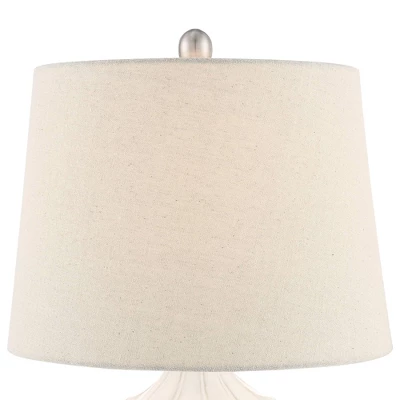 360 Lighting Ellen 21" High Sculptured Small Mid Century Modern Coastal Accent Table Lamp White Ceramic Single Living Room Bedroom Bedside Nightstand 5 360 Lighting Ellen 21" High Sculptured Small Mid Century Modern Coastal Accent Table Lamp White Ceramic Single Living Room Bedroom Bedside Nightstand - Image 3