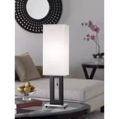 360 Lighting Floating Rectangle Modern Table Lamp 30" Tall Black Metal Open Frame White Fabric Box Shade For Bedroom Living Room Bedside Nightstand 12 360 Lighting Floating Rectangle Modern Table Lamp 30" Tall Black Metal Open Frame White Fabric Box Shade For Bedroom Living Room Bedside Nightstand -Safavieh Store GUEST cba23614 a153 450b 8727 52b72230fe59