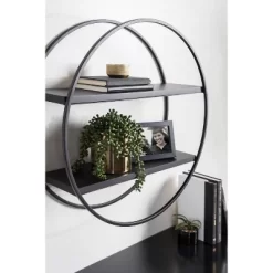 24" Diameter Sequoia Wood And Metal Round Wall Shelf - Kate & Laurel All Things Decor 19 24" Diameter Sequoia Wood And Metal Round Wall Shelf - Kate & Laurel All Things Decor -Safavieh Store GUEST cc613431 6923 43ea a079 ebd88d240768