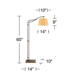 Franklin Iron Works Tahoe Rustic Industrial Downbridge Arc Floor Lamp 60" Tall Bronze Metal Faux Leather Empire Shade For Living Room Reading Bedroom -Safavieh Store GUEST cdcb0041 14d4 4985 b75a b2028eeb3b00