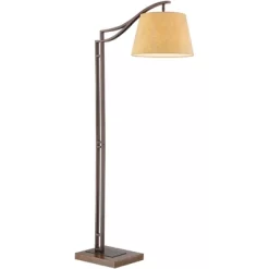 Franklin Iron Works Tahoe Rustic Industrial Downbridge Arc Floor Lamp 60" Tall Bronze Metal Faux Leather Empire Shade For Living Room Reading Bedroom -Safavieh Store GUEST d406a27d db92 4bb2 906f 2b41901f33db
