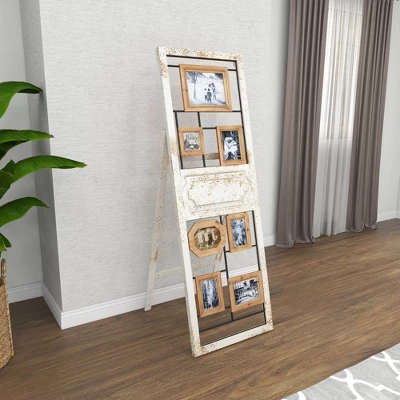 Wood 6 Slot Wall Photo Frame With Floor Stand Brown - Olivia & May 14 Wood 6 Slot Wall Photo Frame With Floor Stand Brown - Olivia & May - Image 12