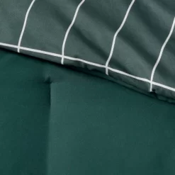 Grid Print Microfiber Reversible Comforter & Sheet Set Dark Green - Room Essentials™ -Safavieh Store GUEST d6dc0944 4309 4ea0 8931 12aa42ed689a