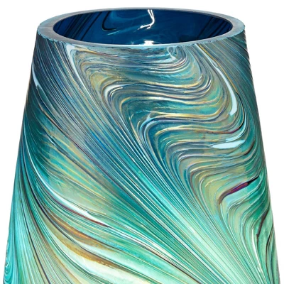 360 Lighting Carmen Modern Coastal Accent Table Lamps 12 1/2" High Set Of 2 Green Art Glass Shade For Bedroom Bedside Nightstand Office 4 360 Lighting Carmen Modern Coastal Accent Table Lamps 12 1/2" High Set Of 2 Green Art Glass Shade For Bedroom Bedside Nightstand Office - Image 2