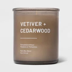 Glass Jar Vetiver And Cedarwood Candle Brown - Threshold™ -Safavieh Store GUEST dfa4fefe 0ef4 4373 802b 4787eff784da