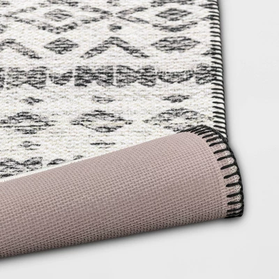 Diamond Printed Accent Aztec Rug Black - Opalhouse™ 5 Diamond Printed Accent Aztec Rug Black - Opalhouse™ - Image 3