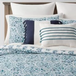 12pc Reversible Paisley Print Comforter & Sheets Set Blue/Dark Teal Blue - Threshold™ -Safavieh Store GUEST e3f1ec9a 3b66 4053 b0fe 00d8eb4ecda8