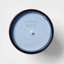 Colored Vase Glass With Dustcover Marine Moss Candle Blue - Threshold™ -Safavieh Store GUEST e5035607 20cd 4e66 bc9b 502503c48b69