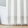Embroidered Border Stripe Woven Shower Curtain Taupe - Hearth & Hand™ With Magnolia
