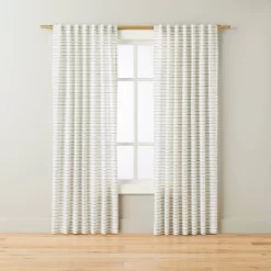 Blanket Stitch Curtain Panel Dark Gray/Cream - Hearth & Hand™ With Magnolia -Safavieh Store GUEST e8962afc 09d7 4b24 8546 b1d44420a887