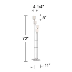 Possini Euro Design Athena Modern Floor Lamp 72" Tall Brushed Nickel 4 Light Tree Clear Outer Opal Inner Double Glass Shade For Living Room Bedroom -Safavieh Store GUEST e8cabe55 3844 46db 8a47 1fcb6201ba08