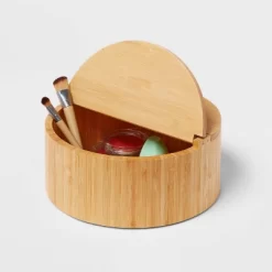 9" X 4" Circular Hinge Lid Bamboo Countertop Organizer - Brightroom™ -Safavieh Store GUEST e91a16ba 67ba 4346 aca1 624c8c7558a6
