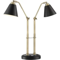 Possini Euro Design Sentry Modern Mid Century Desk Lamp 23" High Black Brass With USB Charging Port LED Adjustable Cone Shade For Bedroom Living Room 15 Possini Euro Design Sentry Modern Mid Century Desk Lamp 23" High Black Brass With USB Charging Port LED Adjustable Cone Shade For Bedroom Living Room -Safavieh Store GUEST e91d5c36 9c3b 4fda 8e73 e5a8e478b0f2