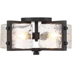 Possini Euro Design Adri Modern Ceiling Light Flush Mount Fixture Black 16 1/2" Wide Black 4-Light Textured Glass For Bedroom Kitchen Living Room Home -Safavieh Store GUEST e96a682b d765 4dbc 99b6 5255f09eebd3