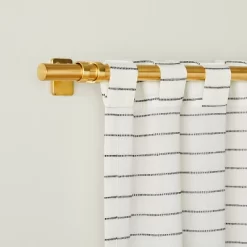 Blanket Stitch Curtain Panel Dark Gray/Cream - Hearth & Hand™ With Magnolia -Safavieh Store GUEST ece4abbc 9ca7 4c04 a6cf 69f1ec5d040c