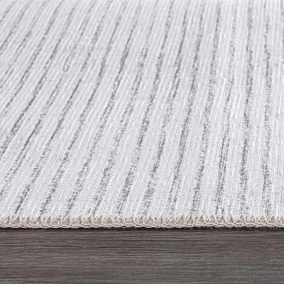 World Rug Gallery Contemporary Distressed Stripe Machine Washable Area Rug 4 World Rug Gallery Contemporary Distressed Stripe Machine Washable Area Rug - Image 2