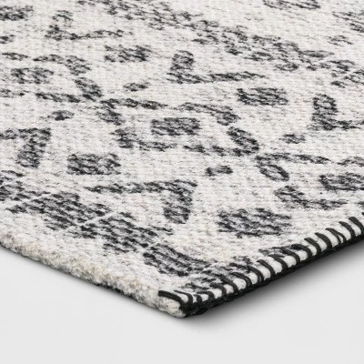 Diamond Printed Accent Aztec Rug Black - Opalhouse™ 4 Diamond Printed Accent Aztec Rug Black - Opalhouse™ - Image 2