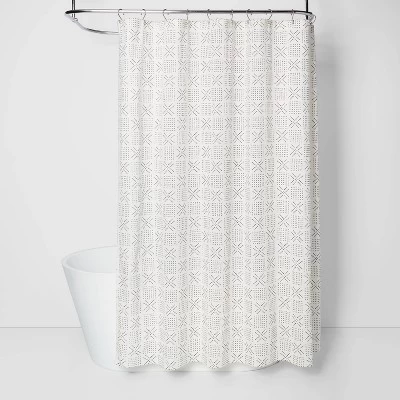 Shapes Shower Curtain White - Threshold™ 3 Shapes Shower Curtain White - Threshold™