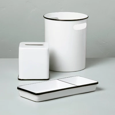 Metal Bath Tissue Box White/Black - Hearth & Hand™ With Magnolia 4 Metal Bath Tissue Box White/Black - Hearth & Hand™ With Magnolia - Image 2