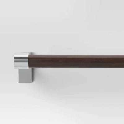 Dark Faux Wood Curtain Rod Nickel - Threshold™ 6 Dark Faux Wood Curtain Rod Nickel - Threshold™ - Image 4