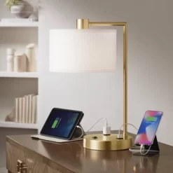 360 Lighting Colby Antique Gold Desk Lamps With Outlet And USB Port Set Of 2 -Safavieh Store GUEST fb9fc1fe 388f 44d7 825c 6da7e7393c29